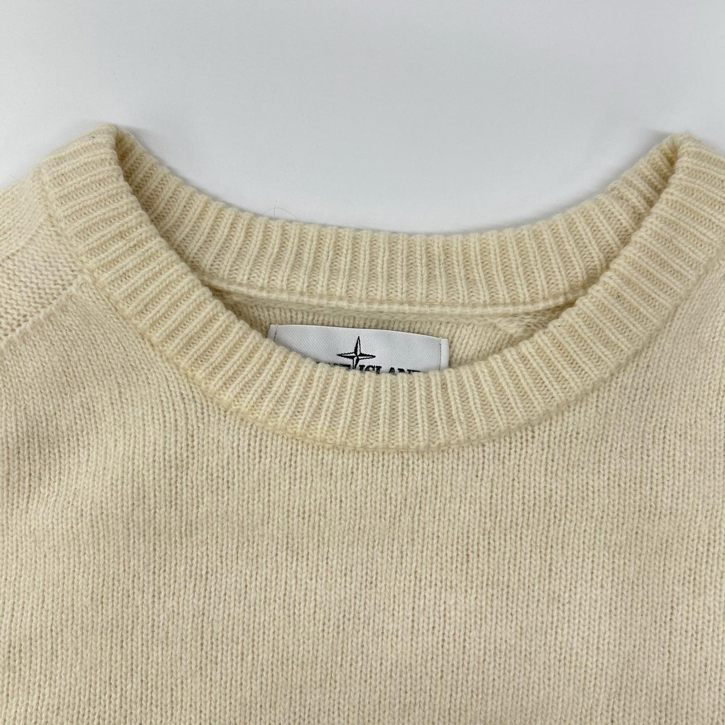 STONE ISLAND ストーンアイランド 18AW 6915540A3 アイボリー ウール クルーネック ロングスリーブ ニット トップス