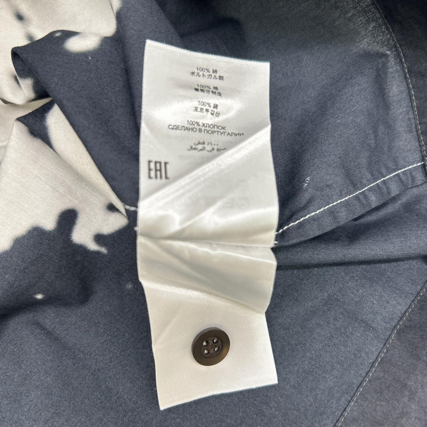 DRIES VAN NOTEN ドリスヴァンノッテン 【×Len Lye】ホワイト×ブラック パームツリー ショートスリーブボタンシャツ トップス