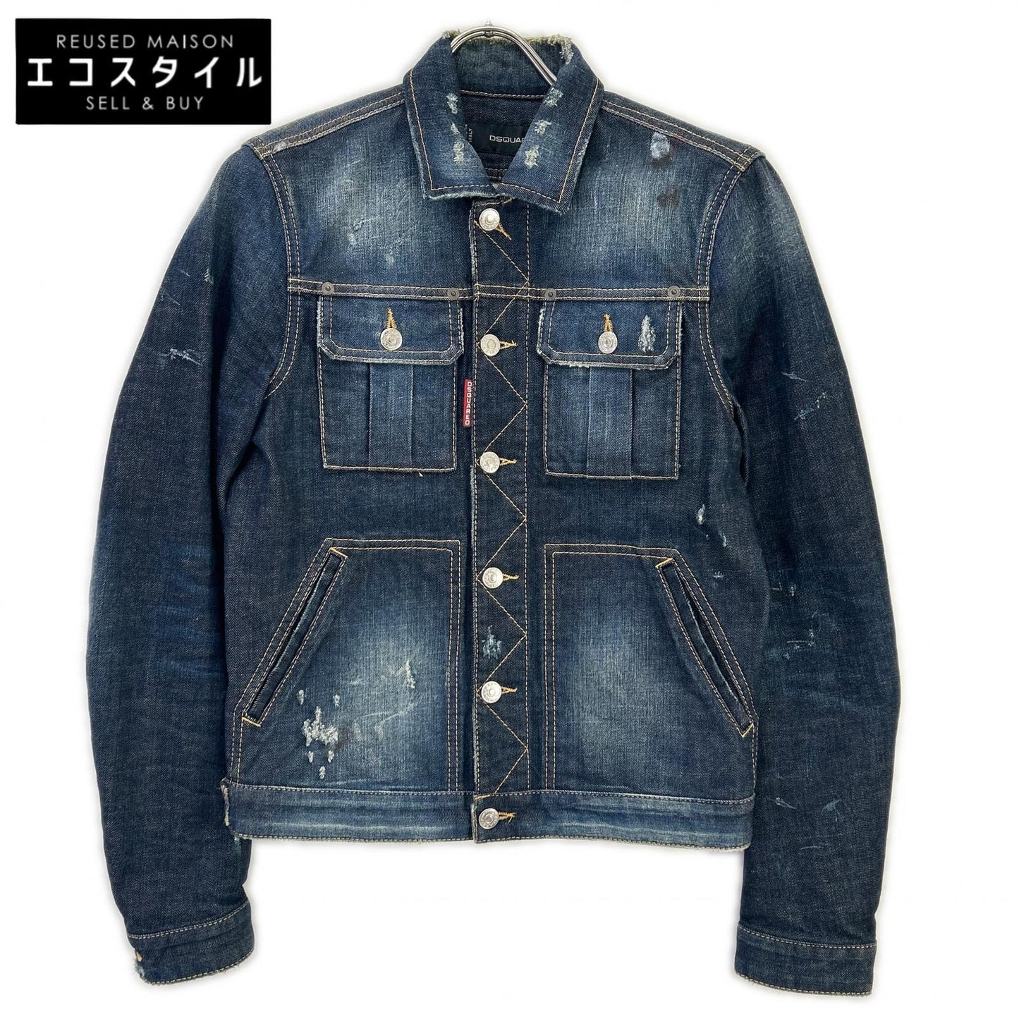DSQUARED2 ディースクエアード S71AM0500 インディゴ ダメージ加工 デニムジャケット ジャケット