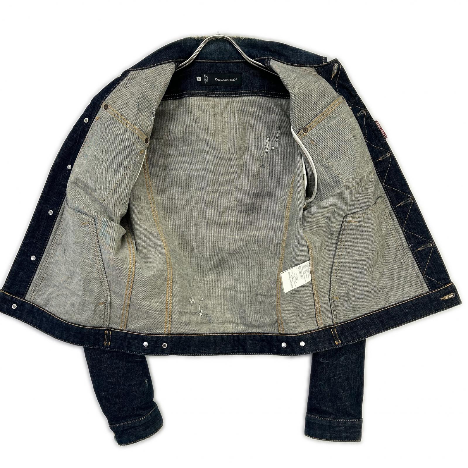 DSQUARED2 ディースクエアード S71AM0500 インディゴ ダメージ加工 デニムジャケット ジャケット