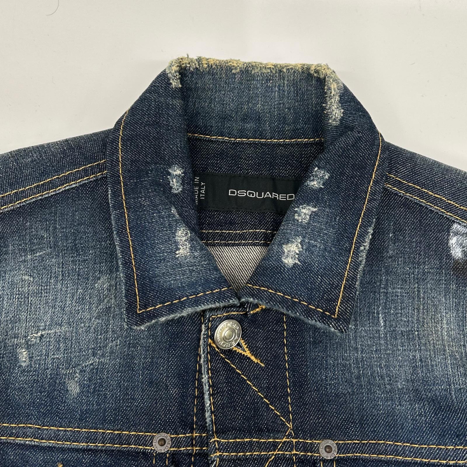 DSQUARED2 ディースクエアード S71AM0500 インディゴ ダメージ加工 デニムジャケット ジャケット