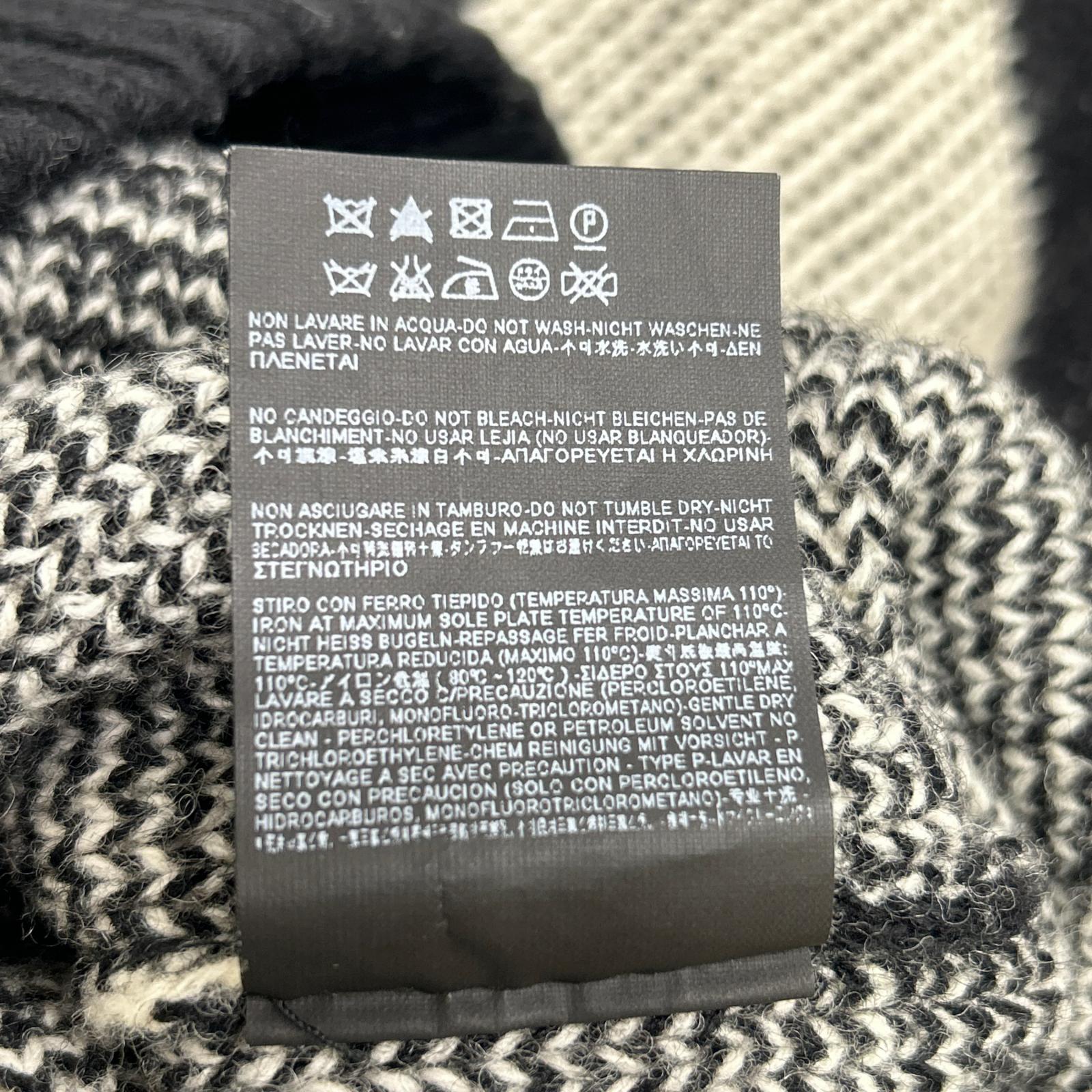 SAINT LAURENT PARIS サンローランパリ 15FW 392581 Y1KJ1 ブラック×ホワイト 幾何学模様 エディ期 クルーネック ニット トップス