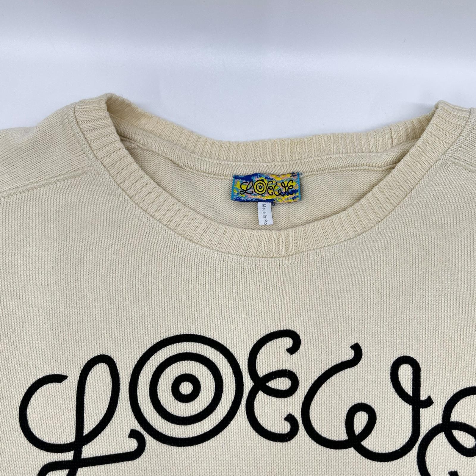 LOEWE ロエベ H664Y14X02 アイボリー フロントプリントクルーネックニット トップス
