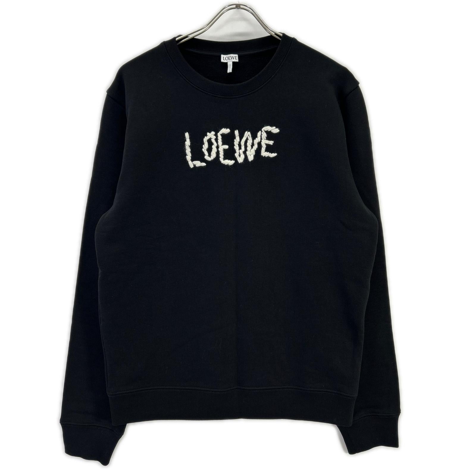 LOEWE ロエベ H526Y24J11 ブラック ロゴ刺繍 クルーネック スウェット トップス