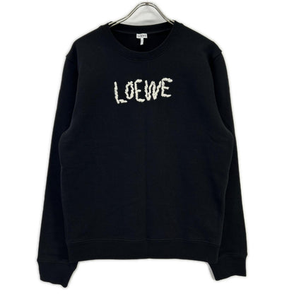 LOEWE ロエベ H526Y24J11 ブラック ロゴ刺繍 クルーネック スウェット トップス