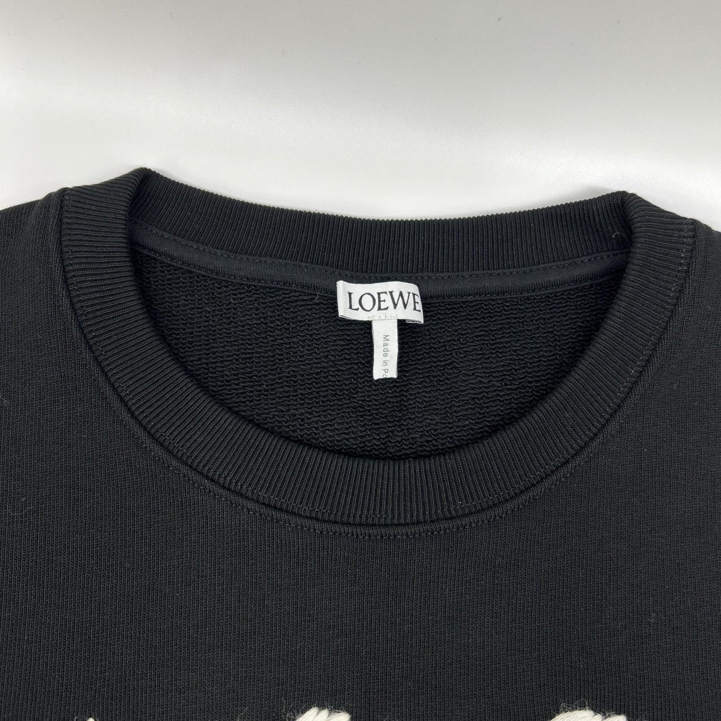 LOEWE ロエベ H526Y24J11 ブラック ロゴ刺繍 クルーネック スウェット トップス