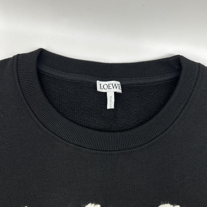 LOEWE ロエベ H526Y24J11 ブラック ロゴ刺繍 クルーネック スウェット トップス