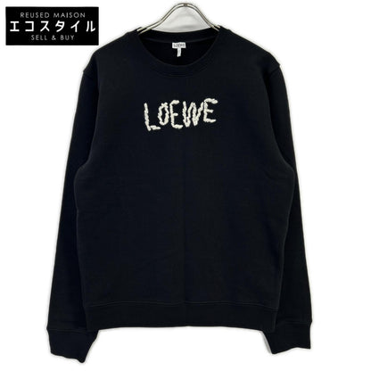 LOEWE ロエベ H526Y24J11 ブラック ロゴ刺繍 クルーネック スウェット トップス