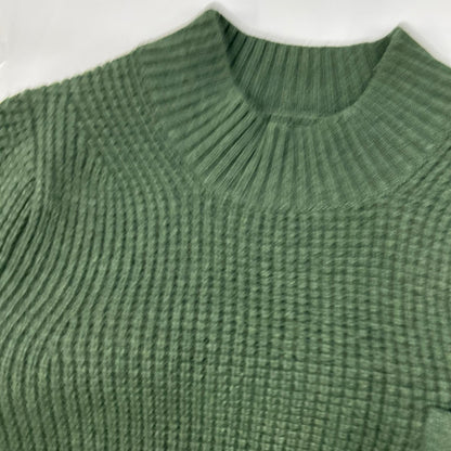 sacai サカイ 18年製 18-01777M カーキ ワッフル×ナイロン ドッキング ニット トップス