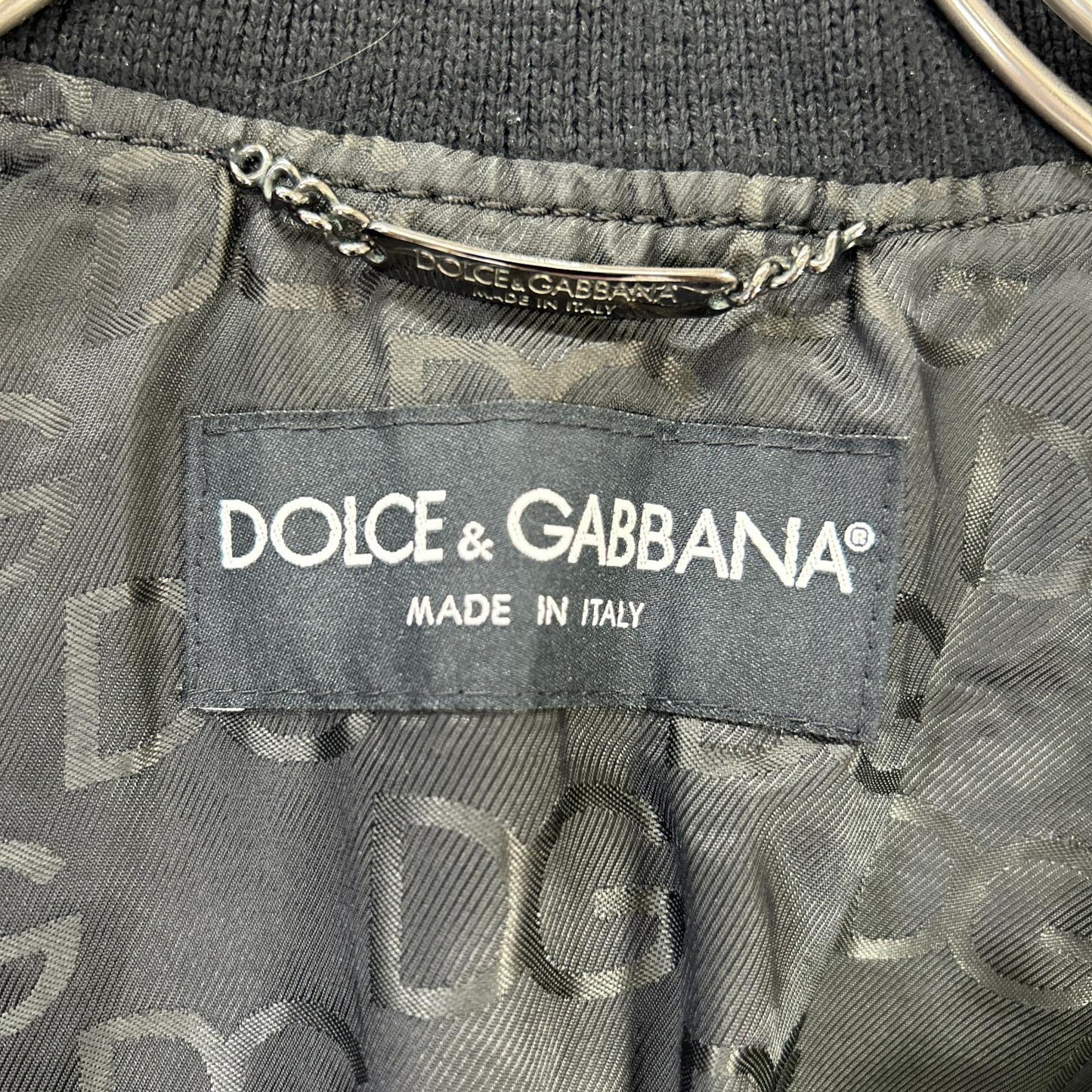 DOLCE&GABBANA ドルチェアンドガッバーナ G9500L ブラック レザー リブニット ジップアップジャケット ジャケット