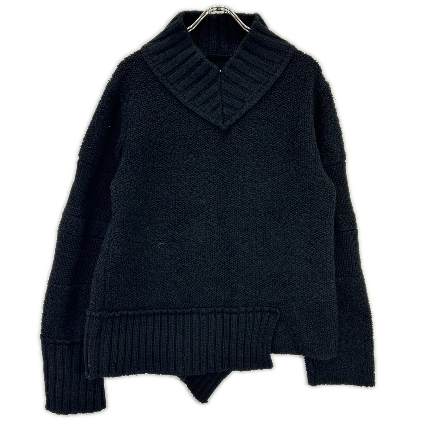 sacai サカイ 20年製 20-02403M ブラック ドッキング ニット プルオーバー トップス