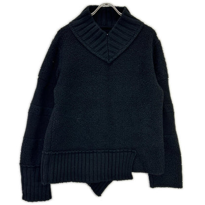 sacai サカイ 20年製 20-02403M ブラック ドッキング ニット プルオーバー トップス