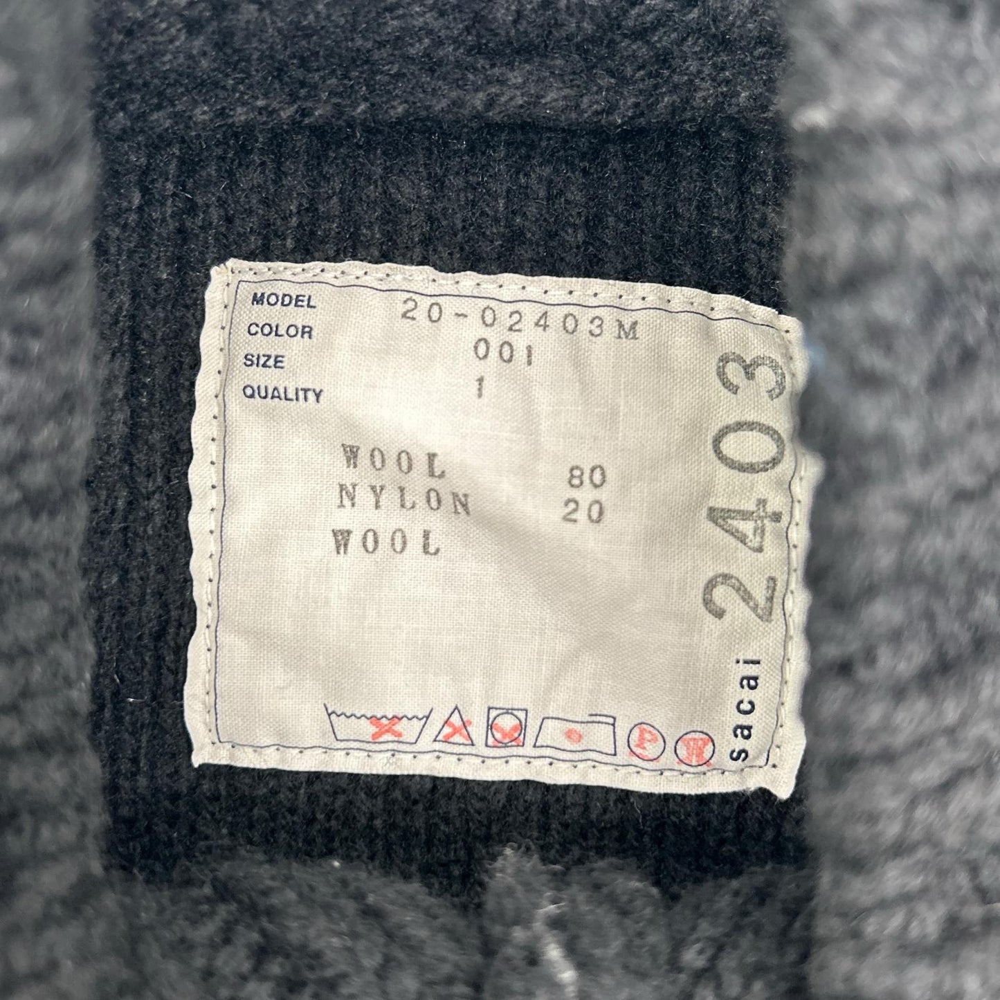 sacai サカイ 20年製 20-02403M ブラック ドッキング ニット プルオーバー トップス