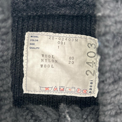 sacai サカイ 20年製 20-02403M ブラック ドッキング ニット プルオーバー トップス