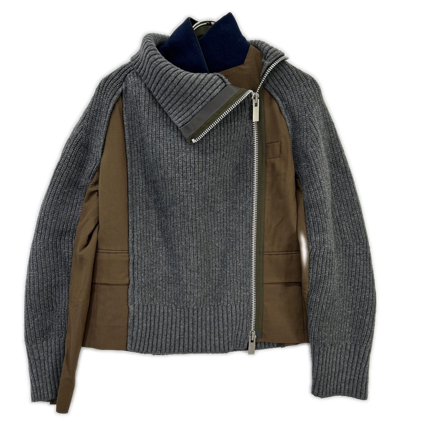 sacai サカイ 22年製 22-06174 グレー×ブラウン Suiting Knit Jacket/スーチングニットジャケット ジャケット