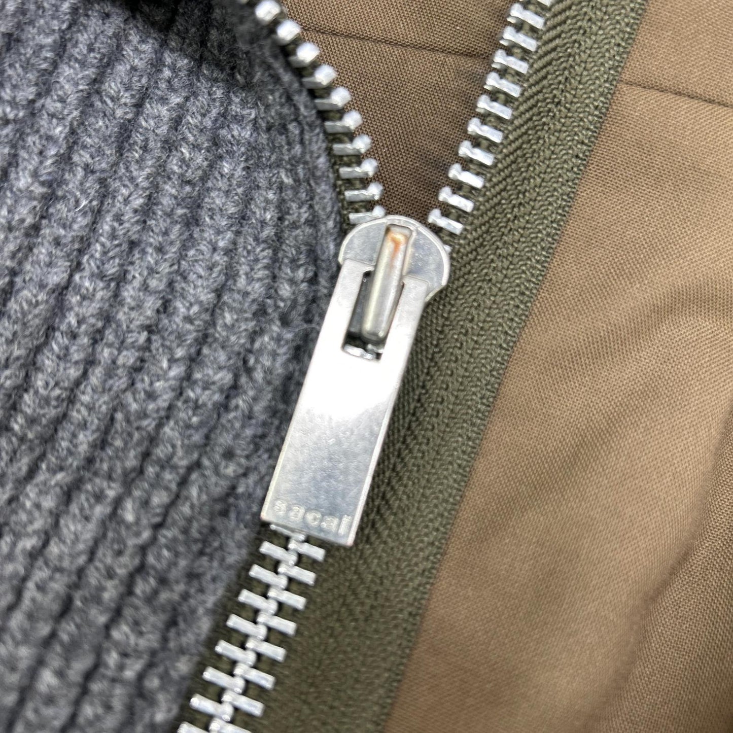 sacai サカイ 22年製 22-06174 グレー×ブラウン Suiting Knit Jacket/スーチングニットジャケット ジャケット
