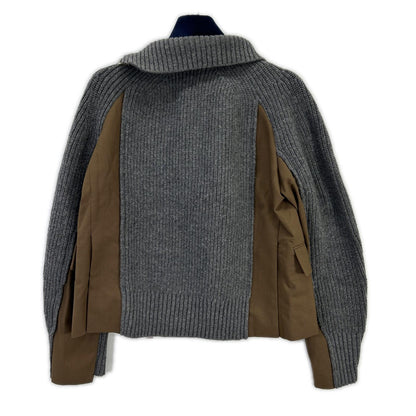sacai サカイ 22年製 22-06174 グレー×ブラウン Suiting Knit Jacket/スーチングニットジャケット ジャケット
