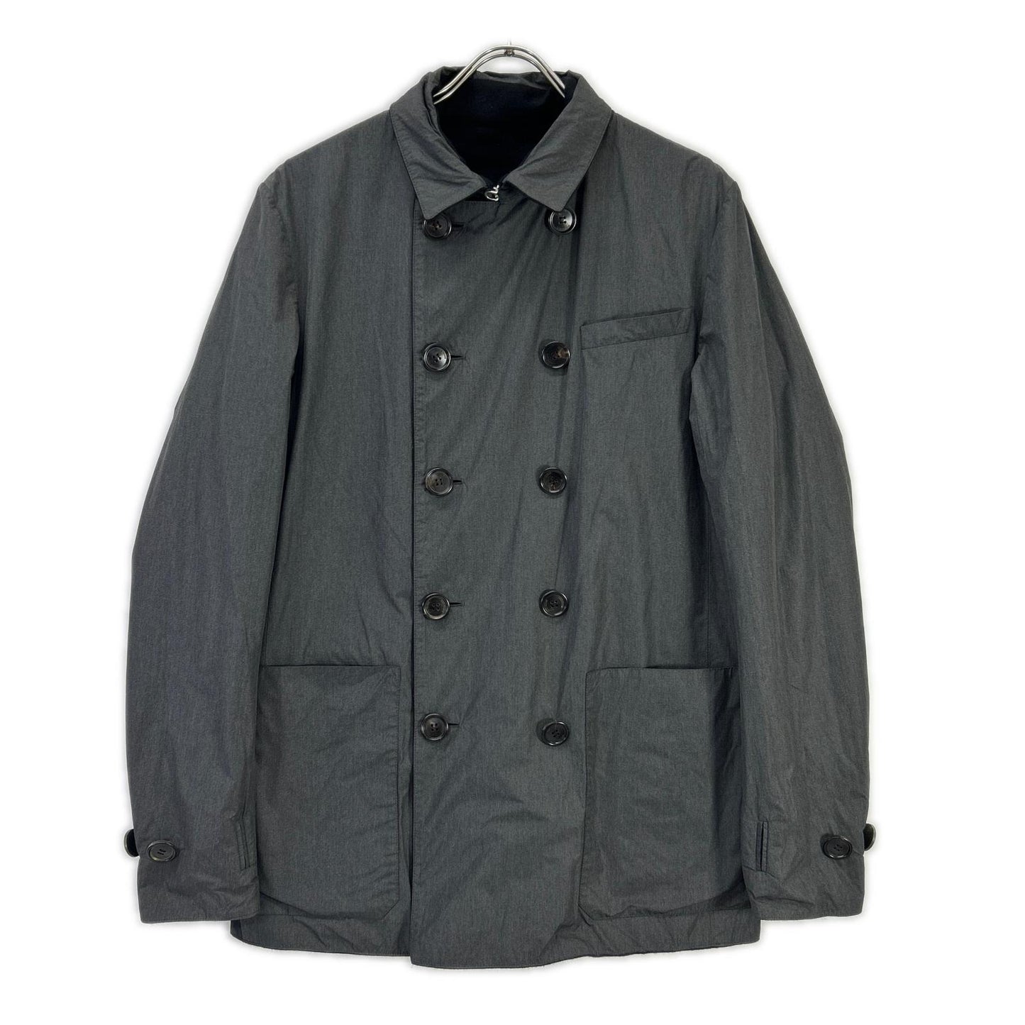 Dior HOMME ディオールオム 123C411F0270 ブラック×チャコール リバーシブル Pコート コート