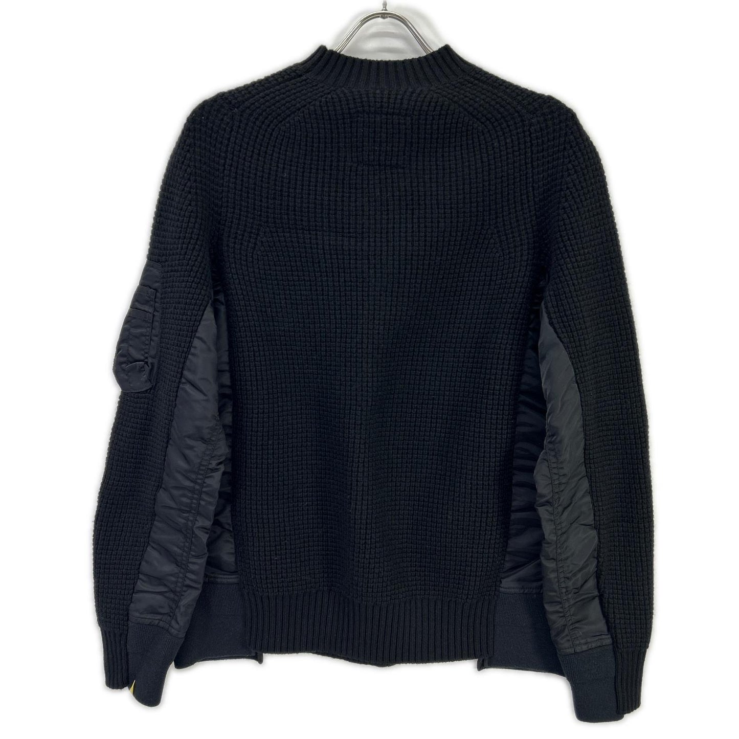 sacai サカイ SCM-031 ブラック Wool Knit Pullover/ドッキングニットセーター トップス