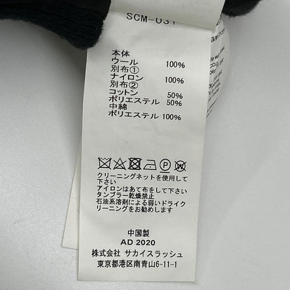 sacai サカイ SCM-031 ブラック Wool Knit Pullover/ドッキングニットセーター トップス