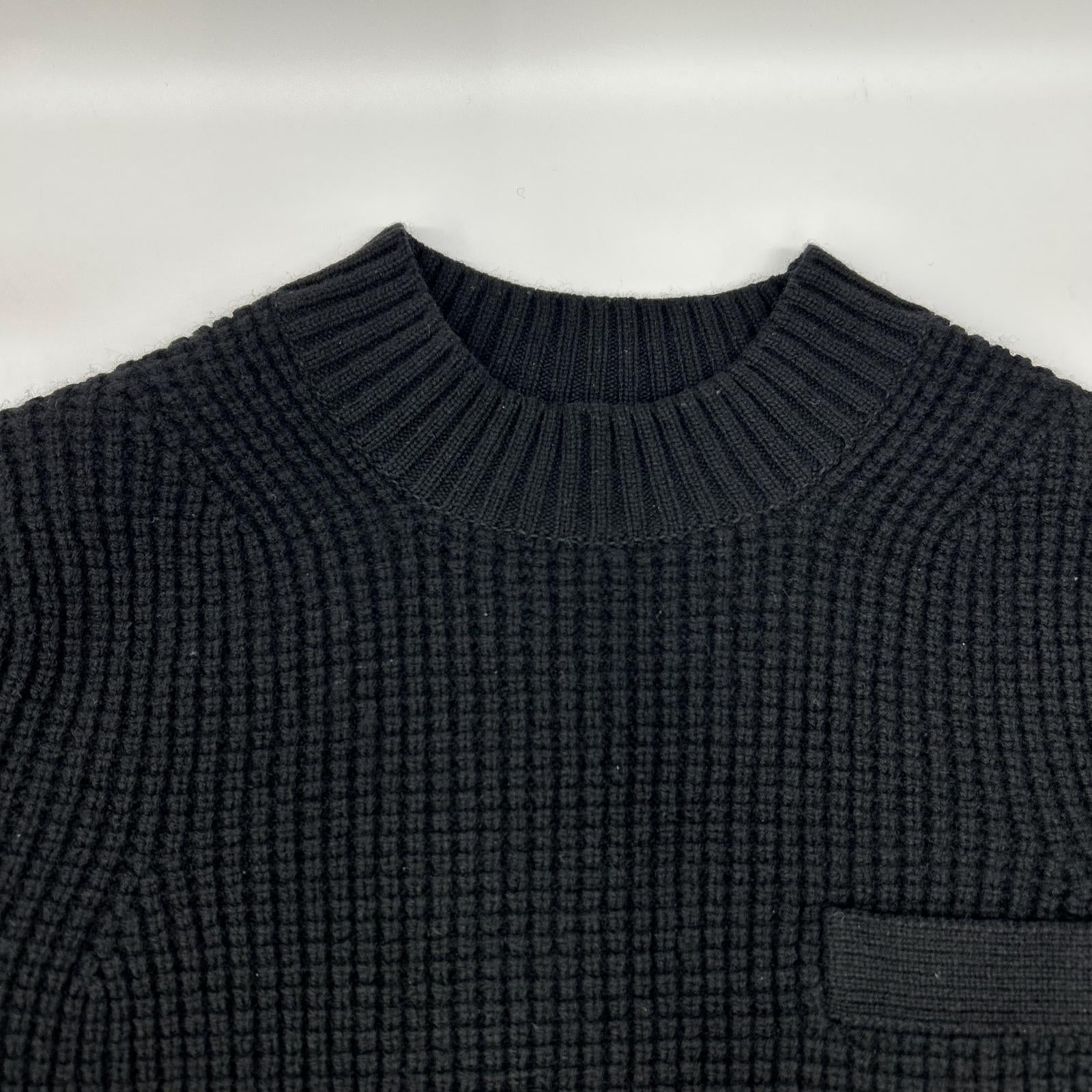 sacai サカイ SCM-031 ブラック Wool Knit Pullover/ドッキングニットセーター トップス