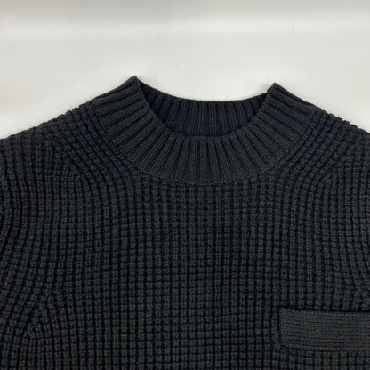 sacai サカイ SCM-031 ブラック Wool Knit Pullover/ドッキングニットセーター トップス