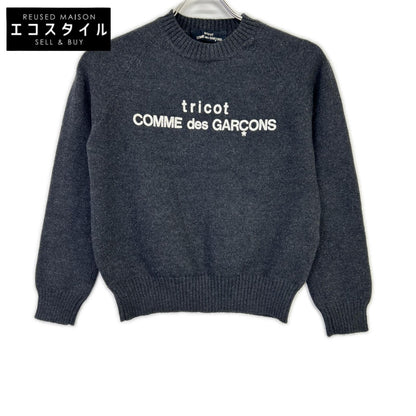 tricot COMME des GARÇONS トリココムデギャルソン 1999 TN-070200 Charcoal Logo-Print Crew-Neck Knitwear Tops