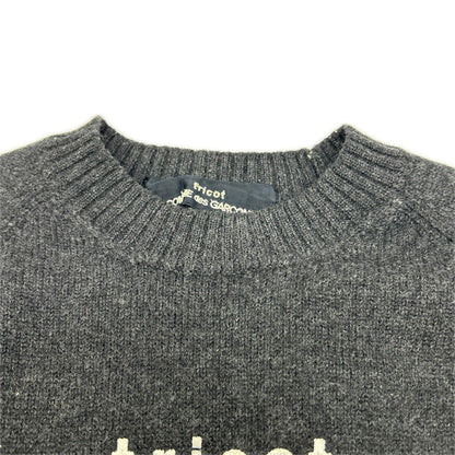 tricot COMME des GARÇONS トリココムデギャルソン 1999 TN-070200 Charcoal Logo-Print Crew-Neck Knitwear Tops