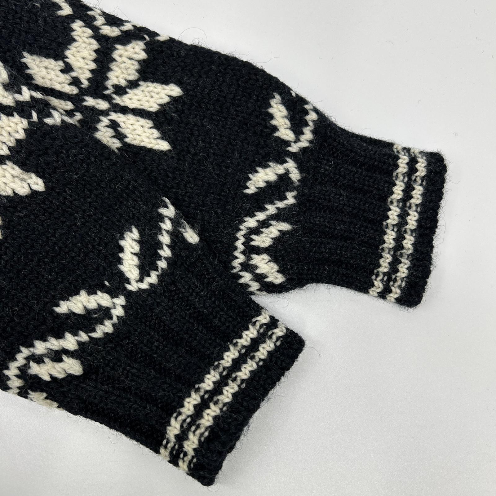 MONCLER モンクレール アイボリー×ブラック ノルディック柄 MAGLIONE TRICOT CARDIGAN カウチンニット トップス