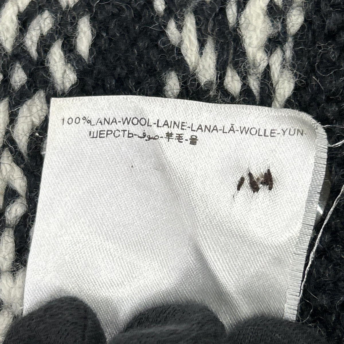 MONCLER モンクレール アイボリー×ブラック ノルディック柄 MAGLIONE TRICOT CARDIGAN カウチンニット トップス