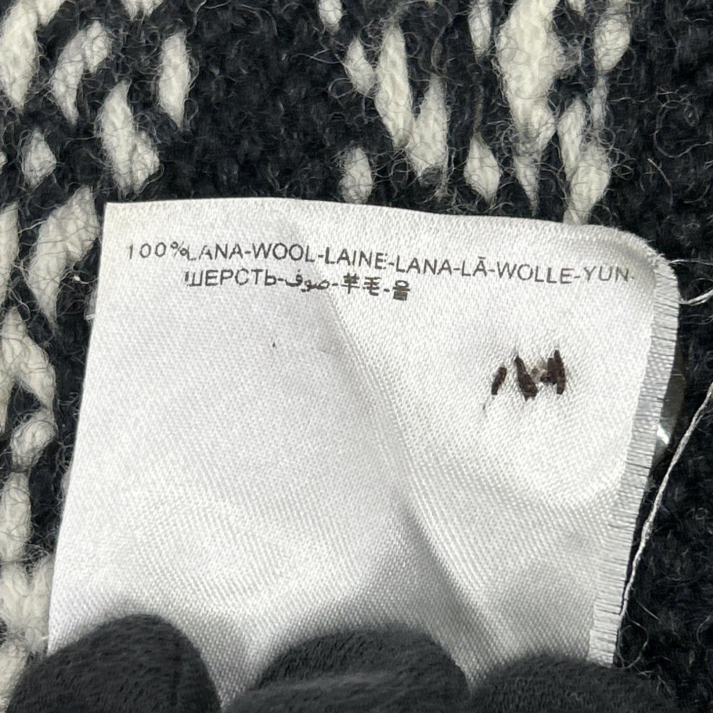 MONCLER モンクレール アイボリー×ブラック ノルディック柄 MAGLIONE TRICOT CARDIGAN カウチンニット トップス