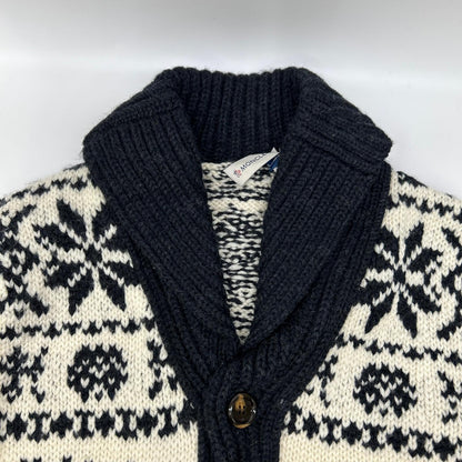 MONCLER モンクレール アイボリー×ブラック ノルディック柄 MAGLIONE TRICOT CARDIGAN カウチンニット トップス
