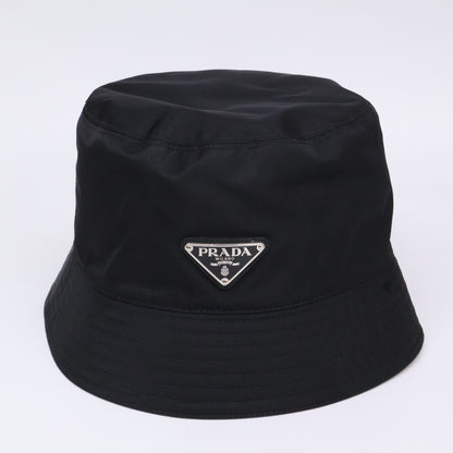 PRADA プラダ 【美品】2HC137 2DMI Re-Nylon トライアングルプレート ナイロン バケットハット 帽子
