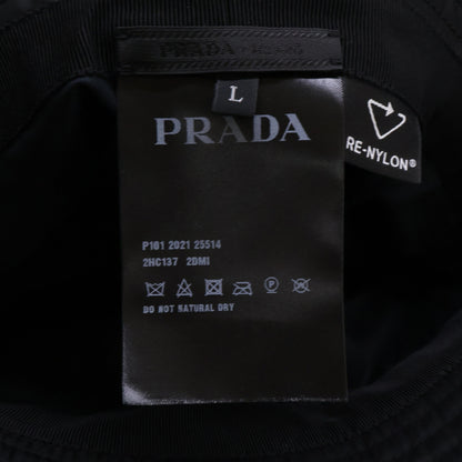 PRADA プラダ 【美品】2HC137 2DMI Re-Nylon トライアングルプレート ナイロン バケットハット 帽子