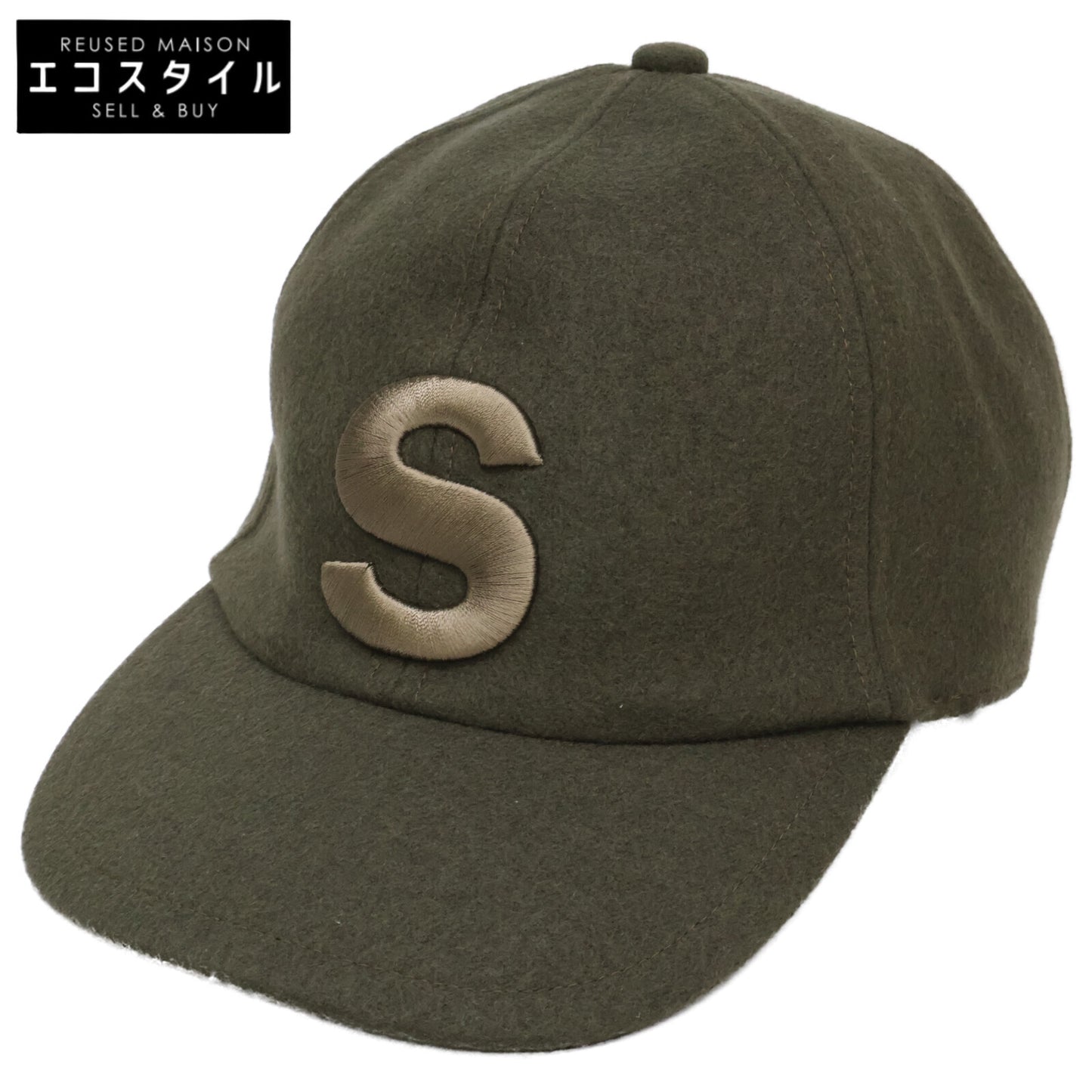 sacai サカイ 【美品】20AW 20-0136S Wool Melton Cap Sロゴ刺繍 メルトンキャップ 帽子