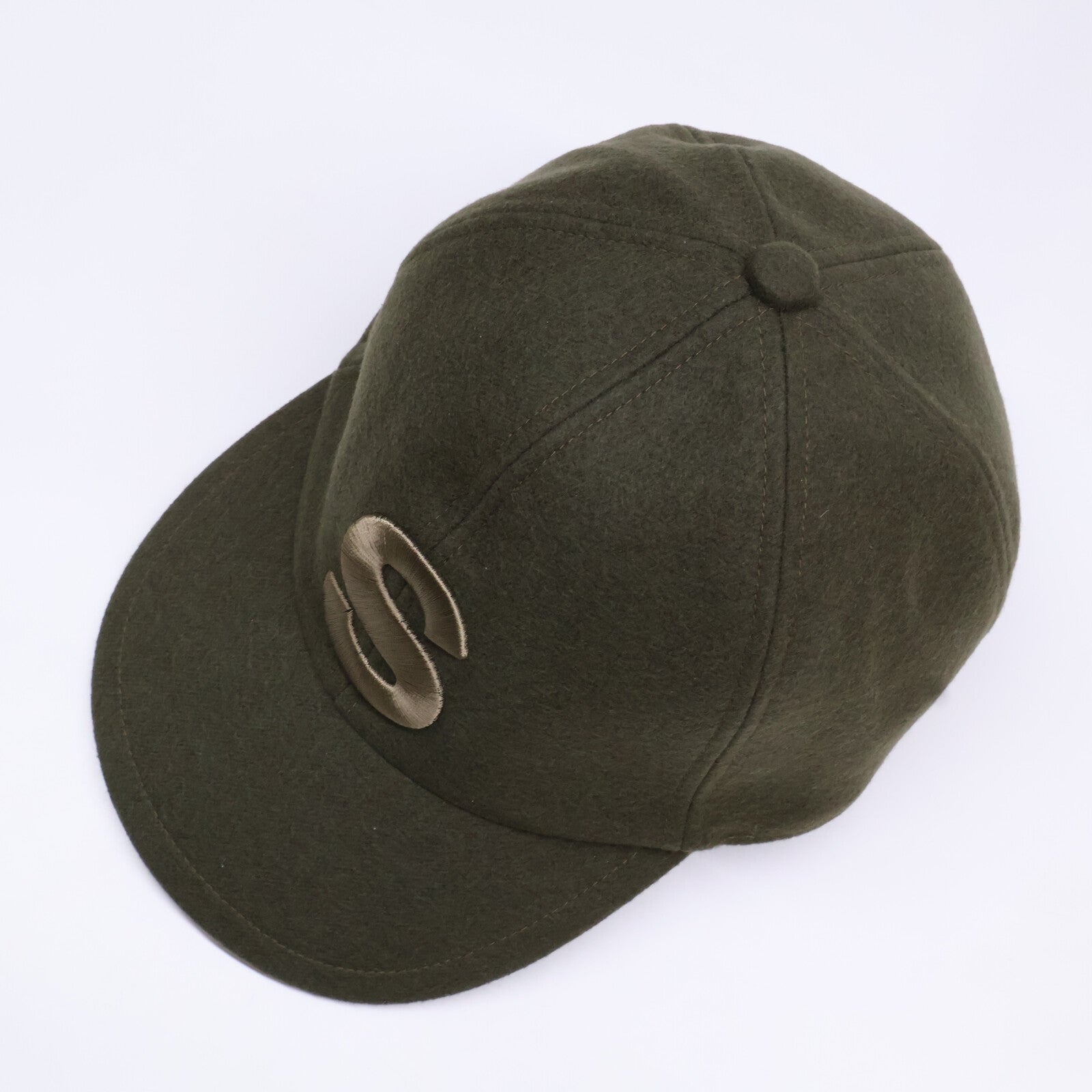sacai サカイ 【美品】20AW 20-0136S Wool Melton Cap Sロゴ刺繍 メルトンキャップ 帽子