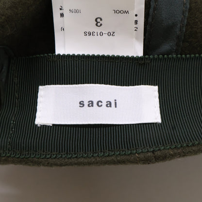 sacai サカイ 【美品】20AW 20-0136S Wool Melton Cap Sロゴ刺繍 メルトンキャップ 帽子