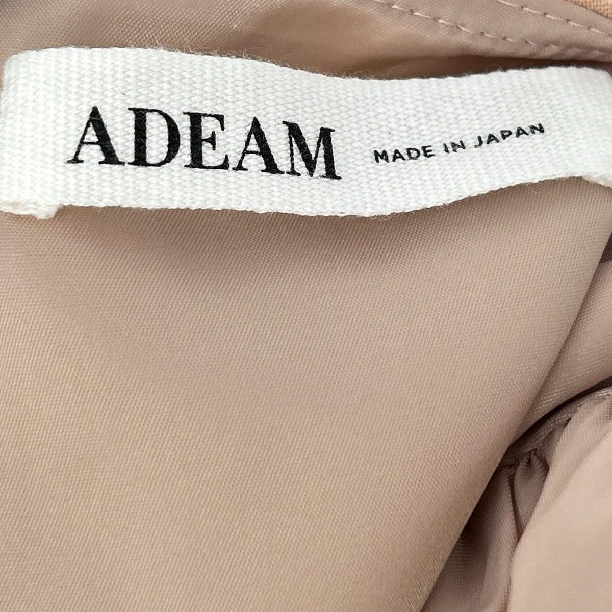 ADEAM Baby Pink Square-Neck Gathered Long-Sleeve Dress Dress
