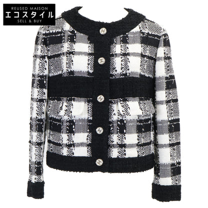 CHANEL シャネル 【美品/国内正規/23SS】P74407V65893 ココマークボタン ツイード ノーカラージャケット ジャケット