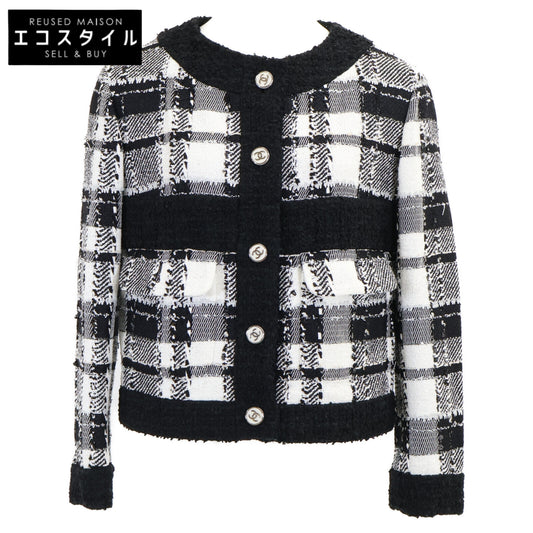 CHANEL シャネル 【美品/国内正規/23SS】P74407V65893 ココマークボタン ツイード ノーカラージャケット ジャケット