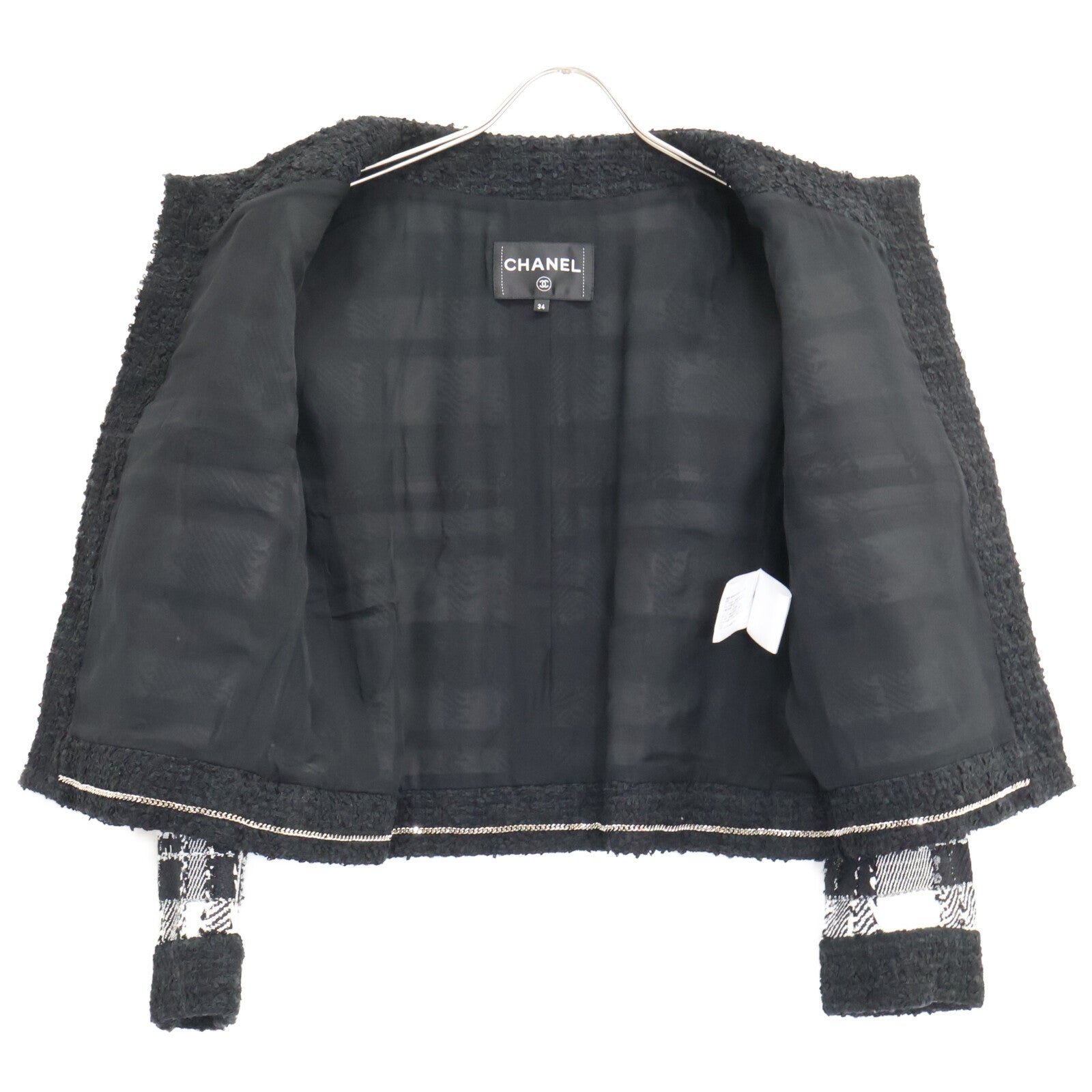 CHANEL シャネル 【美品/国内正規/23SS】P74407V65893 ココマークボタン ツイード ノーカラージャケット ジャケット