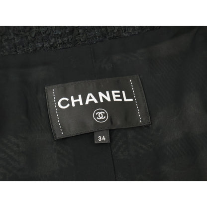 CHANEL シャネル 【美品/国内正規/23SS】P74407V65893 ココマークボタン ツイード ノーカラージャケット ジャケット