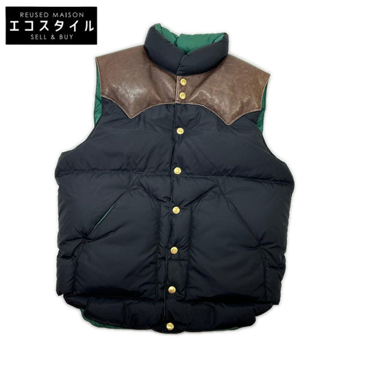 Rocky Mountain Featherbed ロッキーマウンテンフェザーベッド 【×WAREHOUSE】290-182-11 ブラック×グリーン DOWN VEST ダウンベスト ベスト