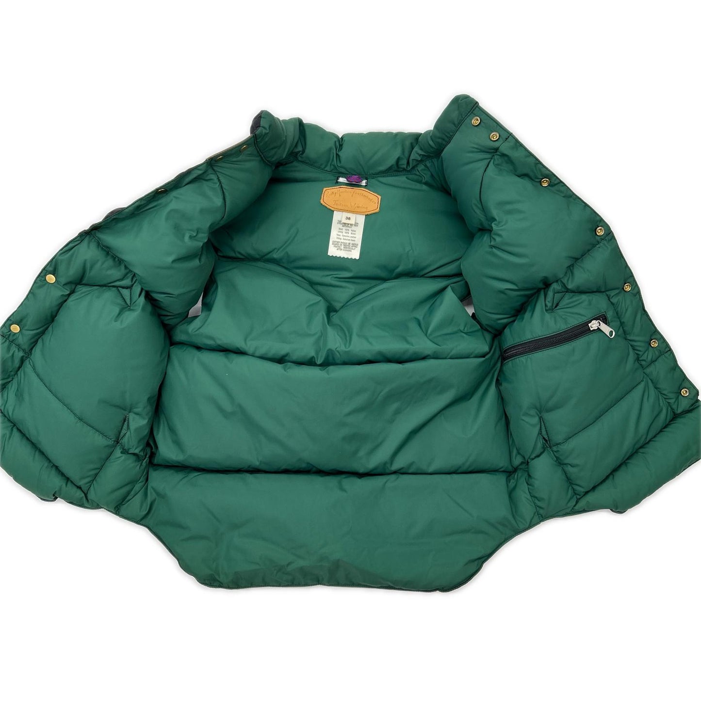 Rocky Mountain Featherbed ロッキーマウンテンフェザーベッド 【×WAREHOUSE】290-182-11 ブラック×グリーン DOWN VEST ダウンベスト ベスト