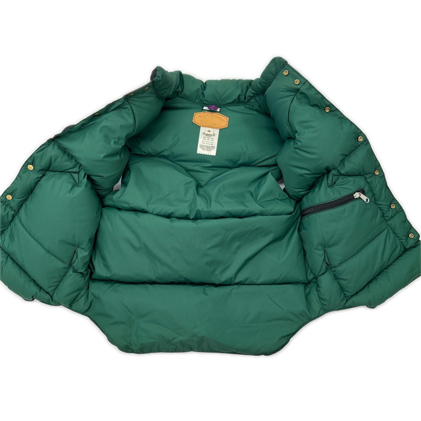 Rocky Mountain Featherbed ロッキーマウンテンフェザーベッド 【×WAREHOUSE】290-182-11 ブラック×グリーン DOWN VEST ダウンベスト ベスト