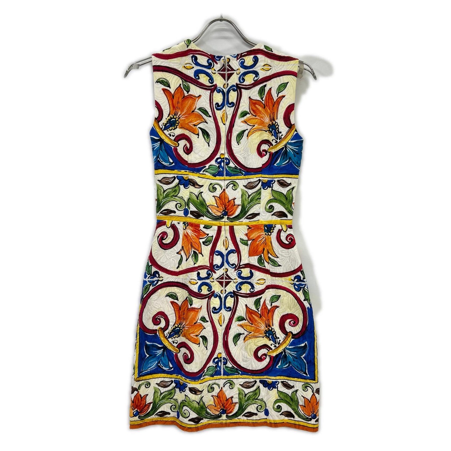 DOLCE&GABBANA ドルチェアンドガッバーナ F68A8T マルチカラー マヨリカプリント ノースリーブワンピース ワンピース