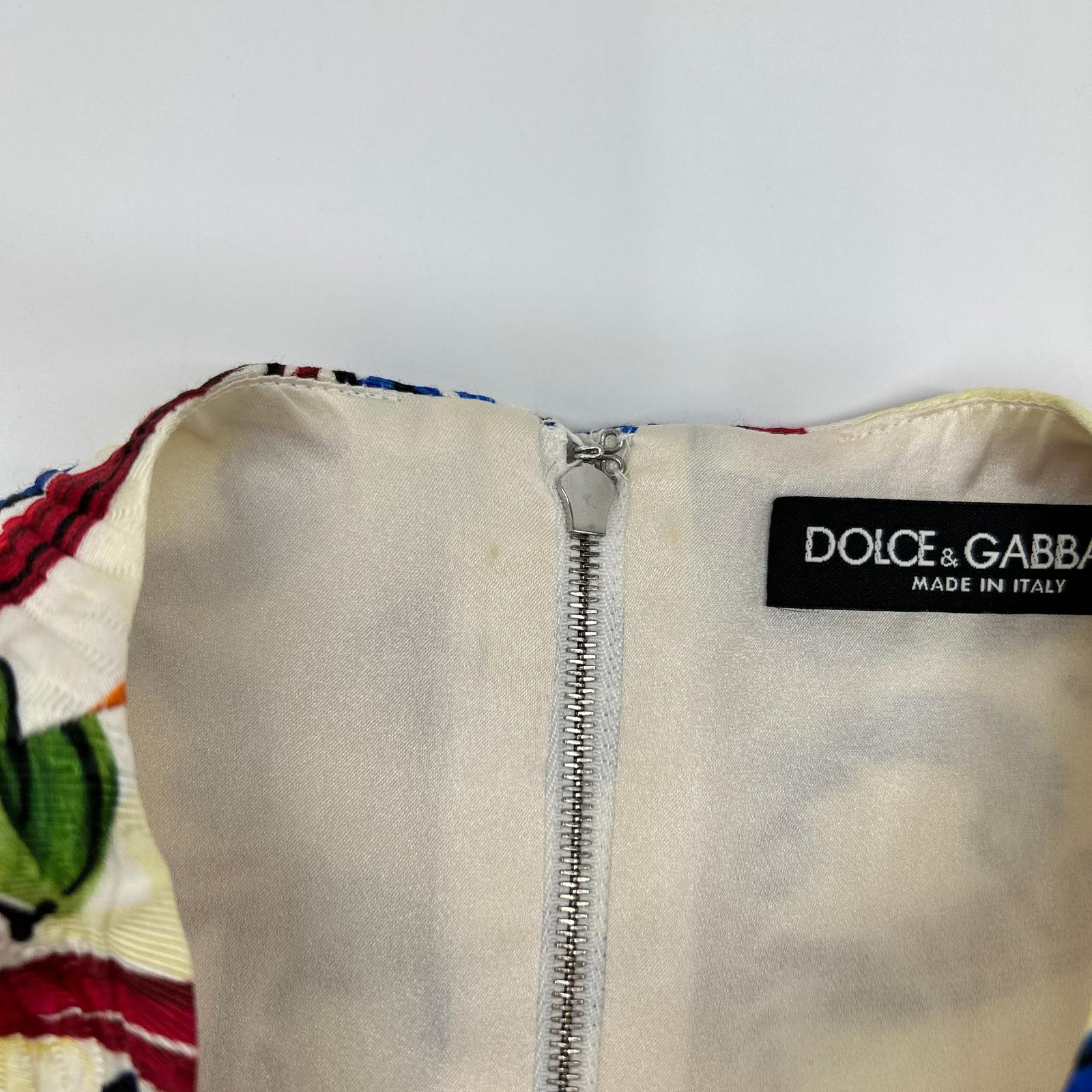 DOLCE&GABBANA ドルチェアンドガッバーナ F68A8T マルチカラー マヨリカプリント ノースリーブワンピース ワンピース