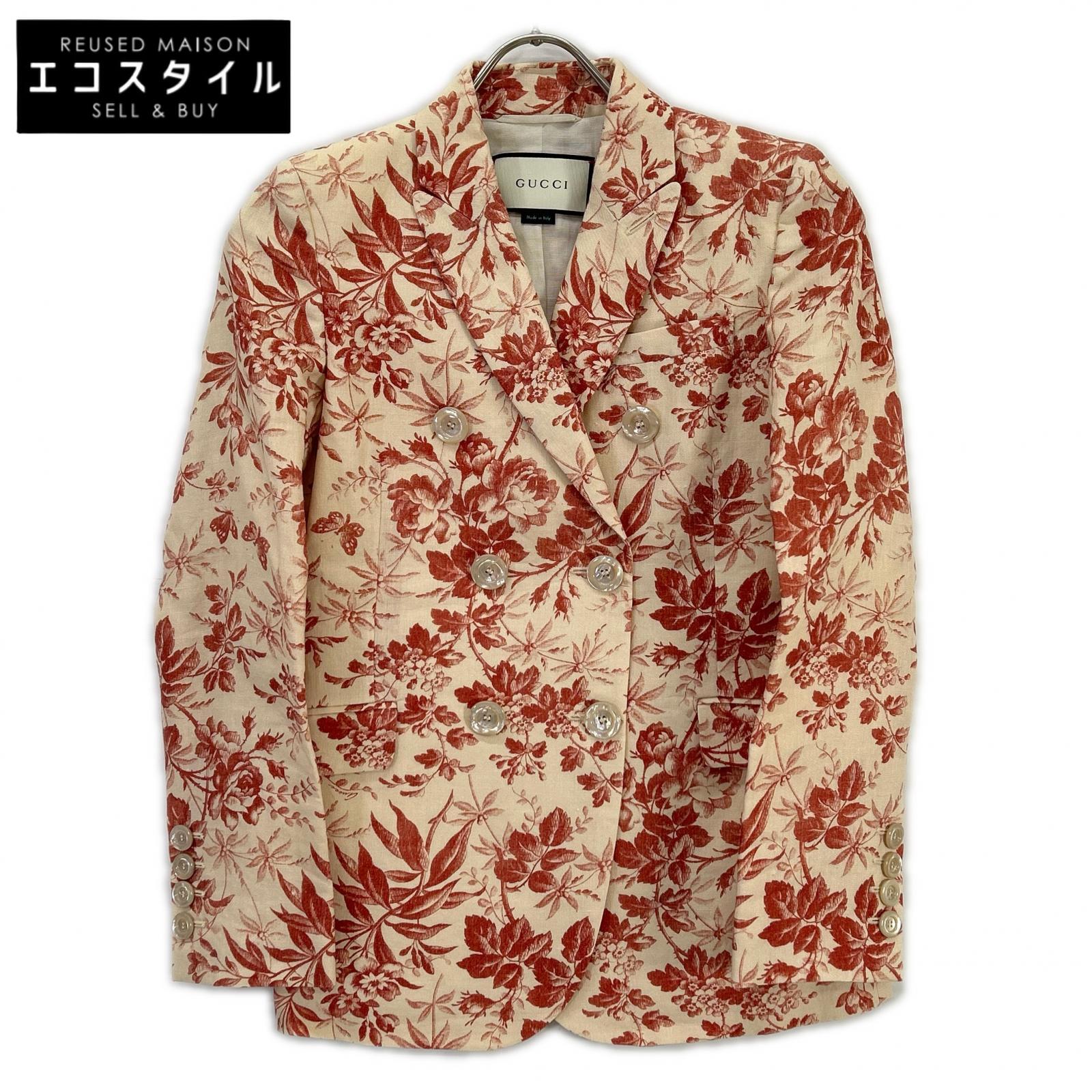 GUCCI グッチ 405483 ベージュ ボタニカル 3Bダブルジャケット ジャケット