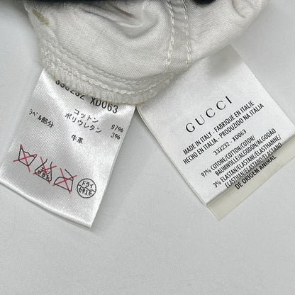 GUCCI グッチ 333232XD063 ベージュ レザーパッチ ペイズリーアートフラワー パンツ ボトムス