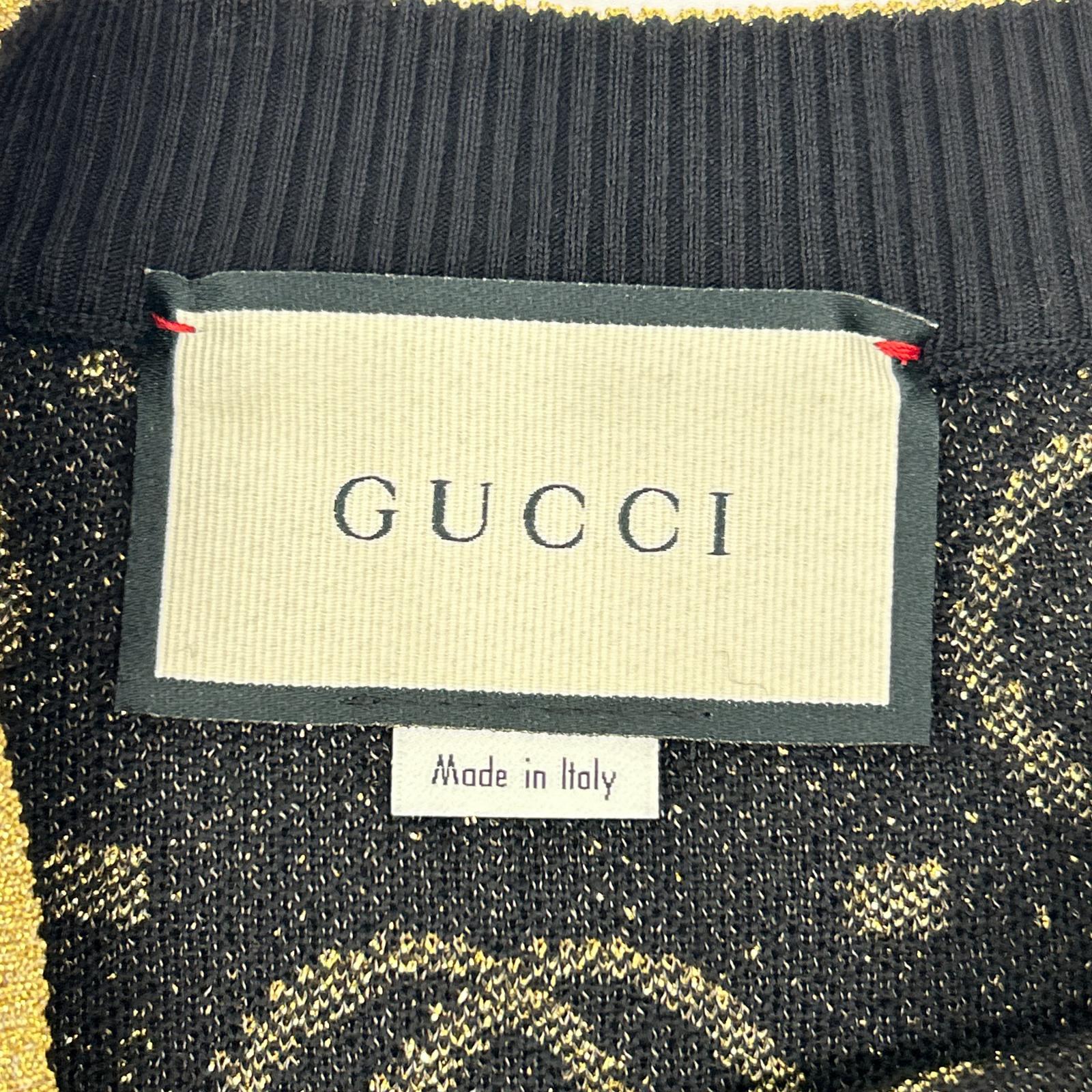 GUCCI グッチ 555179 ブラック GG柄 ゴールドラメ ロングウールスカート スカート